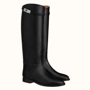 black Riding boots with silver hardware - size EU38
